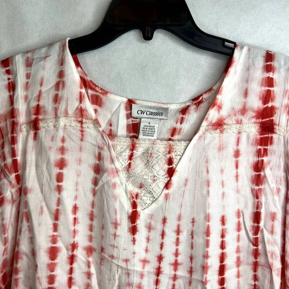 CW Classics Tie Dye Ombre Short Sleeve Top Size Large - Picture 3 of 8